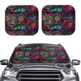 thumbnail image 1 of Picia Mandala Colorful 2 Piece Car Windshield Sun Shade Foldable | Foldable Sun Shield for Front Window Blocks UV Rays and Keeps Your Vehicle Cool-, 1 of 7