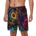 thumbnail image 1 of Picia Mandala Colorful pattern Mens Swim Trunks with Compression Liner Stretch Beach Shorts Quick Dry with Zipper Pockets No-Chafing Board Shorts-Medium, 1 of 9