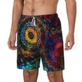 thumbnail image 1 of Picia Mandala Colorful pattern Mens Swim Trunks with Compression Liner Stretch Beach Shorts Quick Dry with Zipper Pockets No-Chafing Board Shorts-XX-Large, 1 of 9