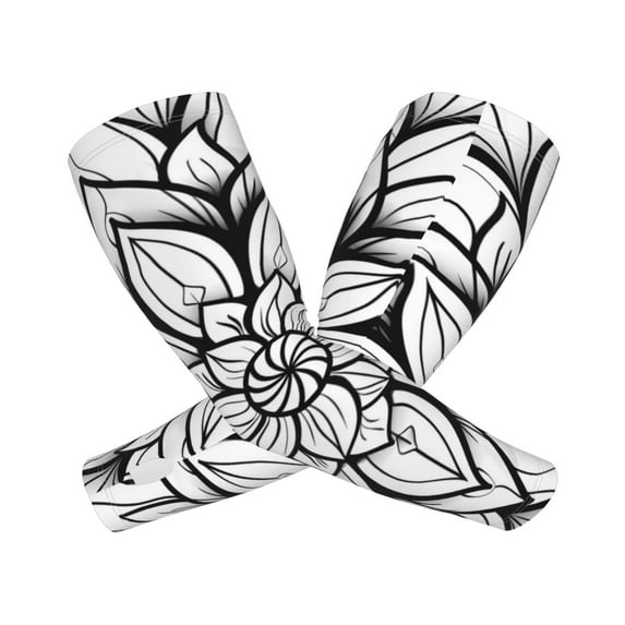 Picia Mandala Floral Line Art Arm Sleeves for Men and Women - Tattoo Cover Up UPF 50+ Cooling Sports Sleeve for Basketball Golf Football-One Size