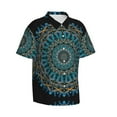 thumbnail image 1 of Picia Mandala Gentle Cotton Regular Fit Short Sleeve Casual Hawaiian Shirt for Men-Large, 1 of 9