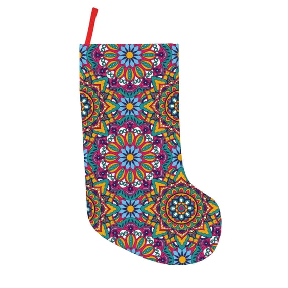 Picia Mandala for 18in Christmas Stockings, Xmas Stocking for Kids, Holiday and Family Stocking for Fireplace or Party Decoration