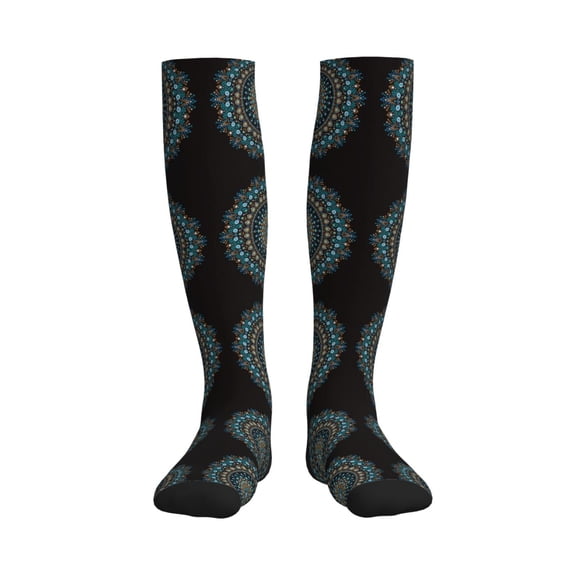 Picia Mandala Printed Sports Compression Socks - 15-20mmHg Graduated Compression, High-Performance Soft and Breathable Socks for Men and Women