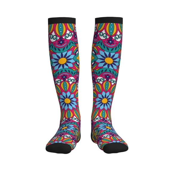 Picia Mandala Printed Sports Compression Socks - 15-20mmHg Graduated Compression, High-Performance Soft and Breathable Socks for Men and Women
