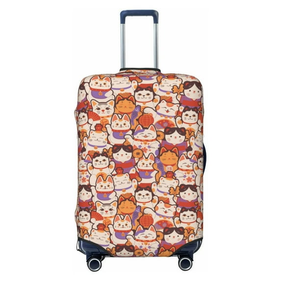 Picia Maneki-Neko Cats Luggage Protector Cover Thicken Suitcase Protector Cover Fit 18-32 Inch Luggage-Large