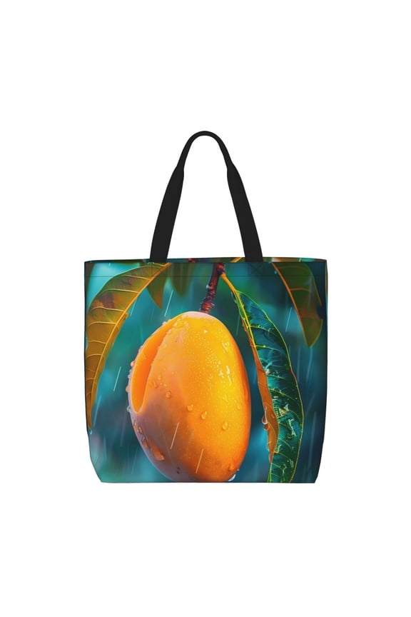 Mango In The Rain for Tote Bag for Women with Zipper, Gym Tote with Compartments, Laptop Work Tote Nurse Dance Yoga Bag for Sport, Travel
