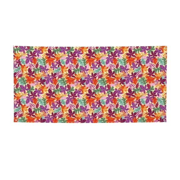 Picia Maple Leaves Pattern Party Banner, Festive Decoration, Holiday Banner, Celebration Decor, Event Banner, Reusable Party Banner-Small
