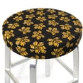 thumbnail image 1 of Picia Maple Leaves With Leopard pattern Round Stool Covers Comfy Seat Covers Stretch Removable WashableChair Slipcover Round Bar Chair Cushion Cover-12 inch, 1 of 7