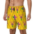 thumbnail image 1 of Picia Mardi Gras Crayfish and Fleur de lis pattern Mens Swim Trunks with Compression Liner Stretch Beach Shorts Quick Dry with Zipper Pockets No-Chafing Board Shorts-X-Large, 1 of 9