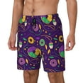 thumbnail image 1 of Picia Mardi Gras and Donuts pattern Mens Swim Trunks with Compression Liner Stretch Beach Shorts Quick Dry with Zipper Pockets No-Chafing Board Shorts-Large, 1 of 9