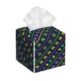 thumbnail image 1 of Picia Mardi Gras Strings of Beads Pattern Tissue Box Cover,PVC Leather Square Holder,Tissue Box Holder with Magnetic Bottom,Facial Paper Organizer Dispenser-5.2"X5.2"X5.2", 1 of 8