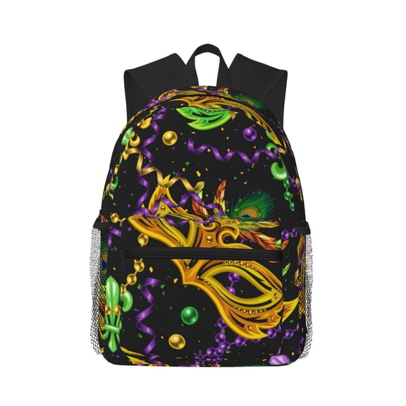 Picia Mardi Gras Surface Large Capacity Backpack Classic Style Backpack Casual Backpack Water-Resistant School Work Travel Outdoor Backpack