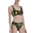 thumbnail image 1 of Picia Mardi Gras3 Women's High Waisted Bikini Scoop Neck Swimsuit Two Pieces Bathing Suit-X-Large, 1 of 8