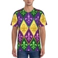 thumbnail image 1 of Picia Mardi Gras4 Pattern Mens Polo Shirts Quick Dry Short Sleeve Golf T Shirt Performance Moisture Wicking Casual Workout Baseball T-shirt-3X-Large, 1 of 7