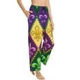 thumbnail image 1 of Picia Mardi Gras4 Womens Soft Woven Cotton Elastic Waistband Sleep Pajama Pant Lounge Sleep Pant With Pockets And Drawstring-Small, 1 of 9