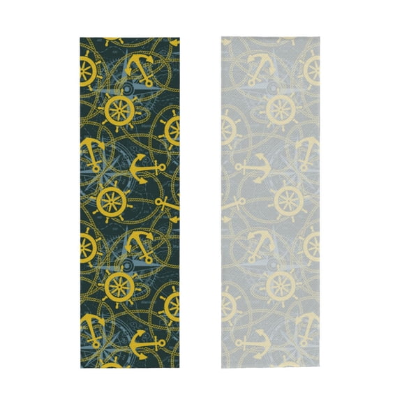 Picia Marine Anchors And Compass Pattern Cooling Towels (40"x12") Cool Towel, Cold Towel, Microfiber Soft Breathable Chilly Ice Towel