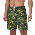 thumbnail image 1 of Picia Marine Anchors And Compass pattern Mens Swim Trunks with Compression Liner Stretch Beach Shorts Quick Dry with Zipper Pockets No-Chafing Board Shorts-X-Large, 1 of 9