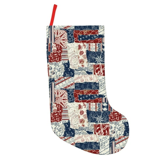 Picia Marine Sailing for 18in Christmas Stockings, Xmas Stocking for Kids, Holiday and Family Stocking for Fireplace or Party Decoration