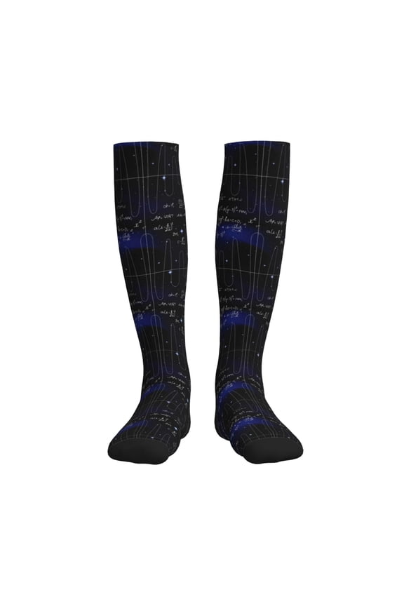 Mathematica Science Printed Sports Compression Socks - 15-20mmHg Graduated Compression, High-Performance Soft and Breathable Socks for Men and Women