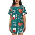 thumbnail image 1 of Picia Medical Elements Pajamas Sets for Women Soft Short-Sleeved Pjs with Lounge Shorts Two Piece Sleepwear-Small, 1 of 9