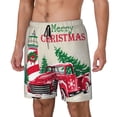thumbnail image 1 of Picia Merry Christmas 1 pattern Mens Swim Trunks with Compression Liner Stretch Beach Shorts Quick Dry with Zipper Pockets No-Chafing Board Shorts-Small, 1 of 9