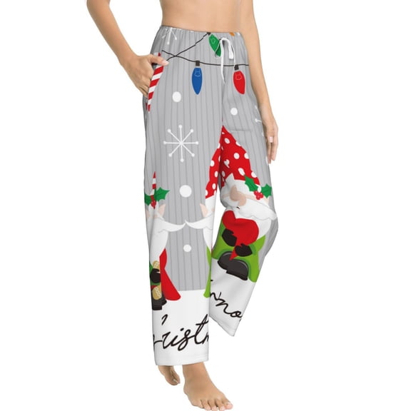 Picia Merry Christmas Gnome1 Womens Soft Woven Cotton Elastic Waistband Sleep Pajama Pant Lounge Sleep Pant With Pockets And Drawstring-Medium