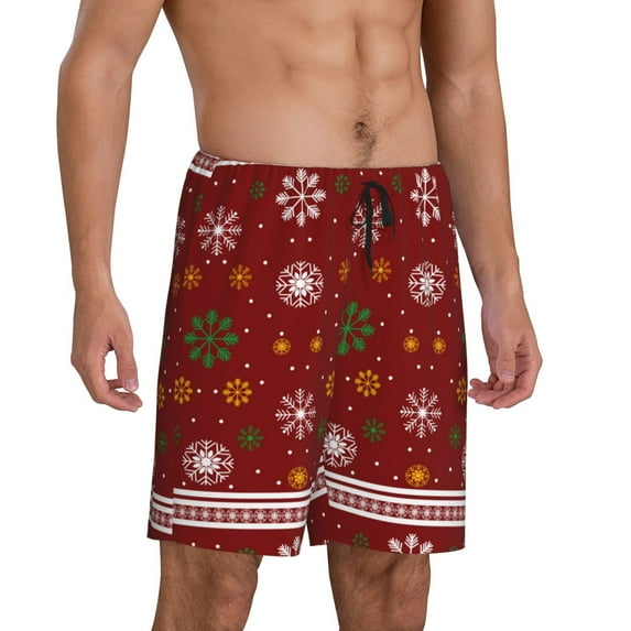 Picia Merry Christmas Pajama Shorts for Men, Men's Pajama Bottoms, Sleepwear,Short Pajama Pants-