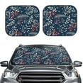 thumbnail image 1 of Picia Merry Christmas Winter Leaves Snowflakes 2 Piece Car Windshield Sun Shade Foldable | Foldable Sun Shield for Front Window Blocks UV Rays and Keeps Your Vehicle Cool-Medium, 1 of 7