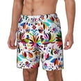 thumbnail image 1 of Picia Mexican Bright Style pattern Mens Swim Trunks with Compression Liner Stretch Beach Shorts Quick Dry with Zipper Pockets No-Chafing Board Shorts-Large, 1 of 9