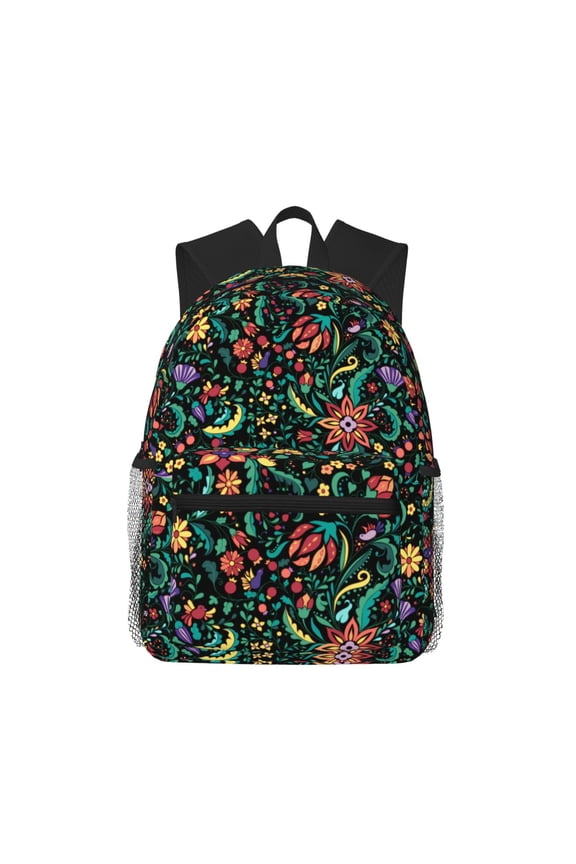 Mexican Flower 1 Large Capacity Backpack Classic Style Backpack Casual Backpack Water-Resistant School Work Travel Outdoor Backpack