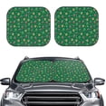 thumbnail image 1 of Picia Milk Tea 2 Piece Car Windshield Sun Shade Foldable | Foldable Sun Shield for Front Window Blocks UV Rays and Keeps Your Vehicle Cool-Small, 1 of 7