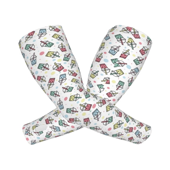 Picia Milk Tea Arm Sleeves for Men and Women - Tattoo Cover Up UPF 50+ Cooling Sports Sleeve for Basketball Golf Football-One Size