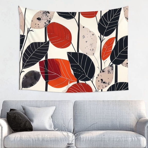Picia Modern Abstract Leaf Pattern Pattern Tapestry-Tapestries for Bedroom Living Room Dorm(29x37")