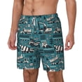 thumbnail image 1 of Picia Modern Excavator pattern Mens Swim Trunks with Compression Liner Stretch Beach Shorts Quick Dry with Zipper Pockets No-Chafing Board Shorts-Medium, 1 of 9