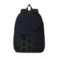 thumbnail image 1 of Picia Modern Hexagonal Neon Grid Printed Canvas Daypack - Stylish and Durable Vintage Compact Backpack - Class, Work, Travel, or Laptop Bookbag,Organized Compartments-Medium, 1 of 6