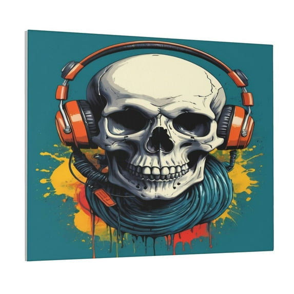 Picia Modern Hip-Hop Skull Pattern Decorative Picture – Unique Wall Art, Modern Canvas Print for Trendy Interiors (Horizontal)