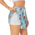 thumbnail image 1 of Picia Modern Ice Cream Pattern Women's 2 in 1 Athletic Running Shorts High Waisted Workout Casual Gym Sweat Shorts with Comfy Liner Zipper Pockets-Small, 1 of 9