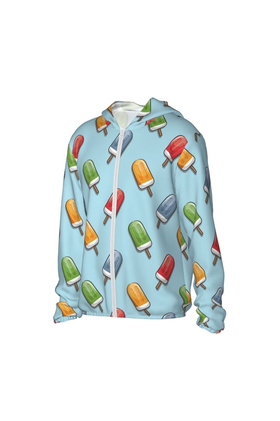 Modern Ice Cream Women's Men's UPF 50+ Sun Protection Hoodie Shirt Long Sleeve SPF Fishing Outdoor UV Hiking Lightweight Shirts-Medium