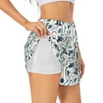 thumbnail image 1 of Picia Modern Industry Pattern Women's 2 in 1 Athletic Running Shorts High Waisted Workout Casual Gym Sweat Shorts with Comfy Liner Zipper Pockets-Small, 1 of 9