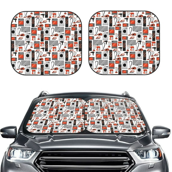 Picia Modern Life 2 Piece Car Windshield Sun Shade Foldable | Foldable Sun Shield for Front Window Blocks UV Rays and Keeps Your Vehicle Cool-Small