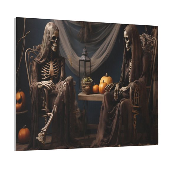 Picia Modern Skull Sisters Pattern Decorative Picture – Unique Wall Art, Modern Canvas Print for Trendy Interiors (Horizontal)