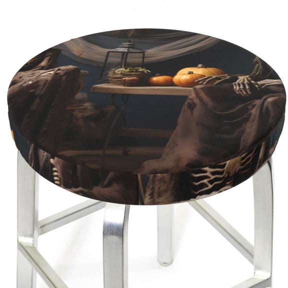 Picia Modern Skull Sisters pattern Round Stool Covers Comfy Seat Covers Stretch Removable WashableChair Slipcover Round Bar Chair Cushion Cover-12 inch