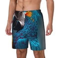 thumbnail image 1 of Picia Modern Style Blue Parrot pattern Mens Swim Trunks with Compression Liner Stretch Beach Shorts Quick Dry with Zipper Pockets No-Chafing Board Shorts-Large, 1 of 9