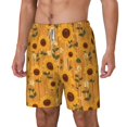 thumbnail image 1 of Picia Modern Wood Grain Sunflower pattern Mens Swim Trunks with Compression Liner Stretch Beach Shorts Quick Dry with Zipper Pockets No-Chafing Board Shorts-Small, 1 of 9