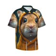 thumbnail image 1 of Picia Modern Yellow Sweater Guinea Pig Gentle Cotton Regular Fit Short Sleeve Casual Hawaiian Shirt for Men-3X-Large, 1 of 1
