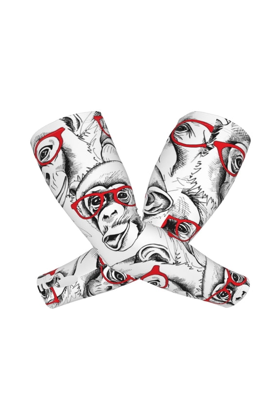 Monkey Arm Sleeves for Men and Women - Tattoo Cover Up UPF 50+ Cooling Sports Sleeve for Basketball Golf Football-One Size