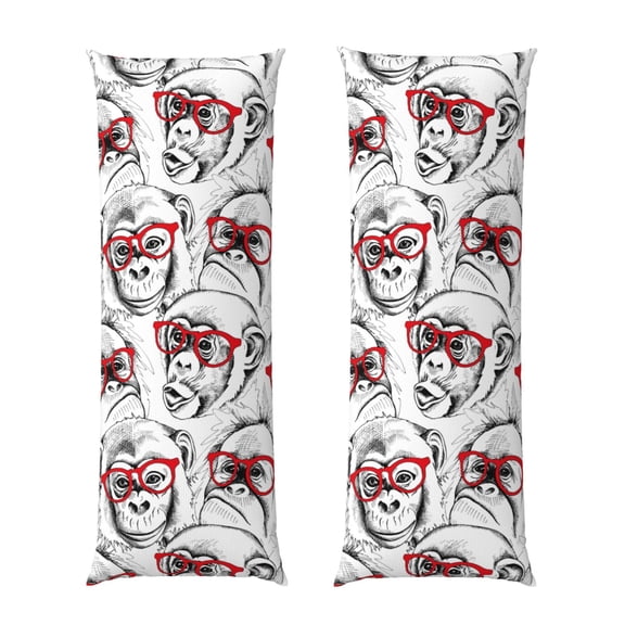 Picia Monkey Body Pillow Cover - Super Soft Microfiber 20x54 Body Pillow Case - Envelope Closure, Wrinkle, Stain Resistant Body Pillow Cover,Elegant Bedding