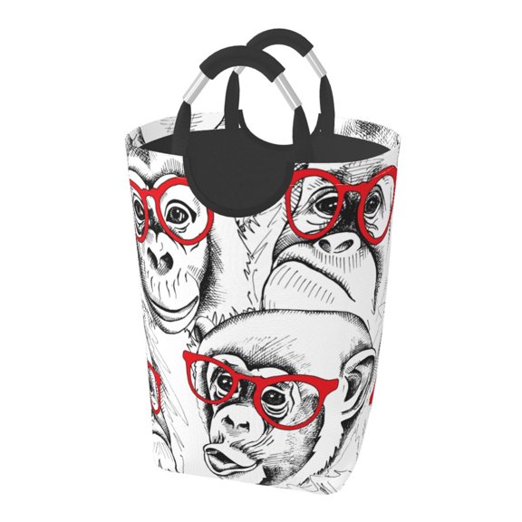Picia Monkey Laundry Basket With Handles Laundry Hamper Toys Storage Organizer Foldable Bucket Washing Bin Dirty Clothes Bag For Home Bathroom Bedroom Dorm