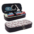 thumbnail image 1 of Picia Monkey Pattern Large Capacity PU Leather Pencil Case Organizer Pen Marker Holder Double Zipper Storage Bag Big Pencil Pouch for College Office, 1 of 6