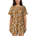thumbnail image 1 of Picia Monkey Sloth Pajamas Sets for Women Soft Short-Sleeved Pjs with Lounge Shorts Two Piece Sleepwear-Large, 1 of 9